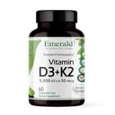 EMERALD LABS Vitamina D3+K2 - Vitamina D &amp; VitalDelta MK-7 para Bone Health & Heart Support* - Vegetariano, libre de gluten, potencia clínica - 60 cápsulas vegetales