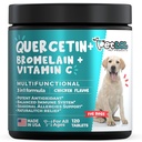 Quercetina para perros con bromelaina " Vitamina C - Alergía " Itch Relief, Immune " Inflammatory Support - 120 Chewable Tablets Made in USA