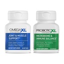 OmegaXL Powerful Joint and Muscle Support Supplement (60 Count) " Probiotic XL - PreforPro, DE111, Shelf Stable - Promote Healthy Gut Flora Growth (30 Veggie caps)