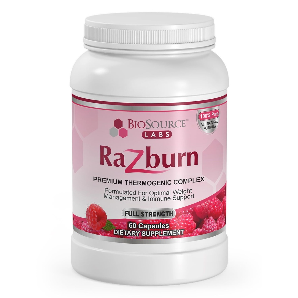 Razburn Weight Management Supplement, Green Tea Extract, Caffeine & Botanical Blend, Energy & Metabolism Support Pills for Men &amp; Women, 60 Capsules