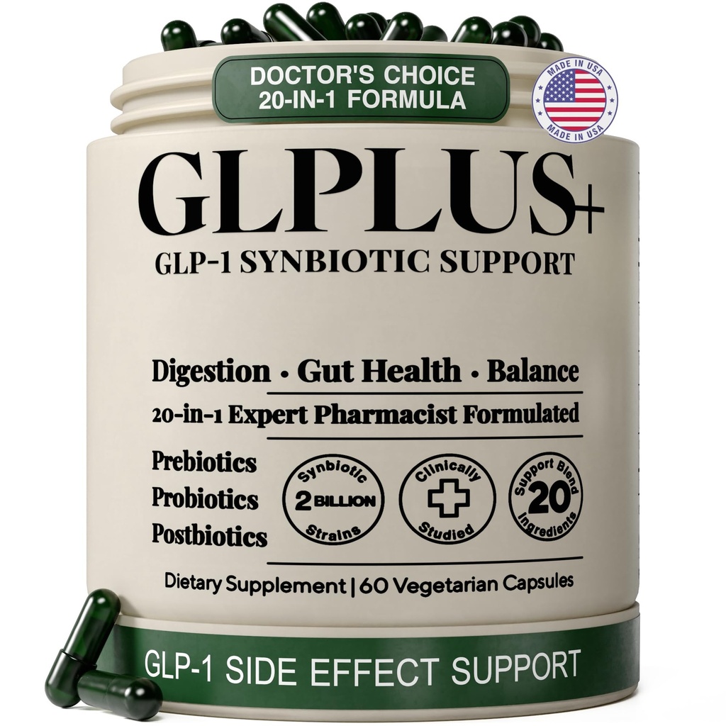 GLP-1 Companion Gut Supplement, 20-in-1 Prebiotic Probiotic Postbiotic