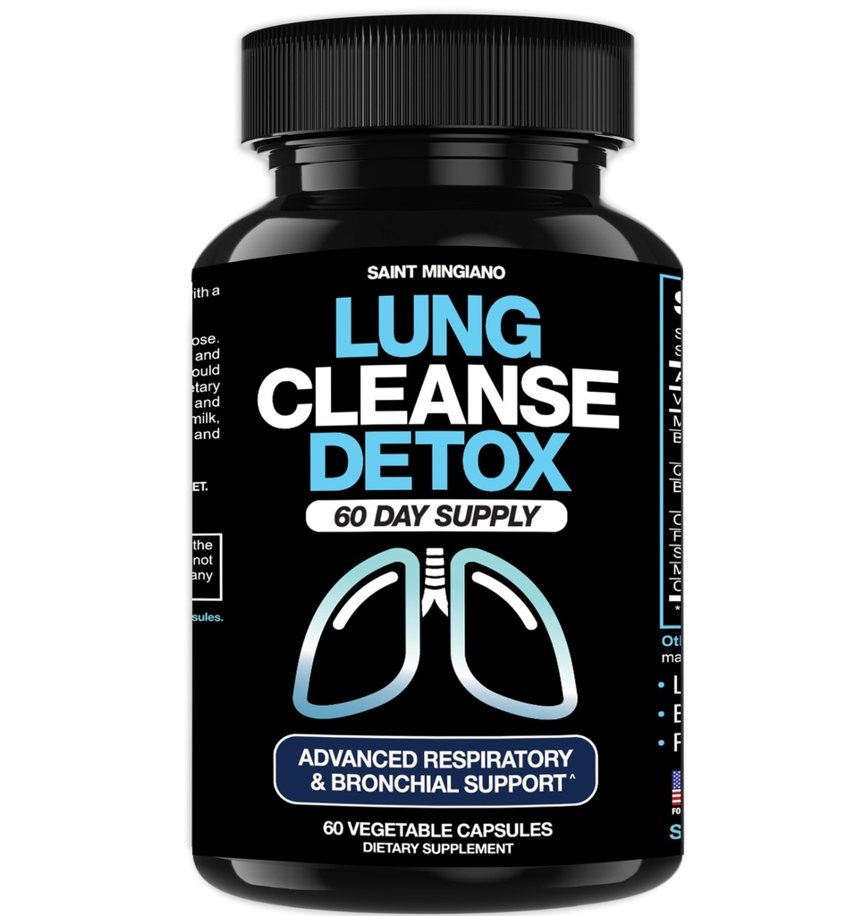 Lung Cleanse Detox, 60 días de limpieza - Asistencia para la salud pulmonar en los sistemas bronquiales y respiratorios - Quit &amp; Stop Smoking Aids - Herbal Detox para los pulmones