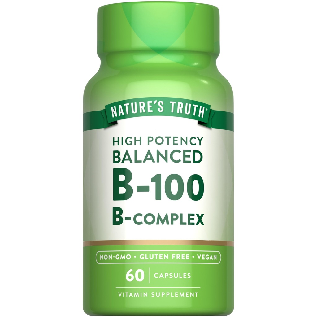 Verdad de la naturaleza Complejo de vitamina B tención 60 cápsulas ← High Potency B-100