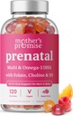 Vitamina prenatal Gummies con DHA ← Vitaminas Prenatales Veganas para Mujeres con Omega 3, Methylfolate, Choline &amp; D3, Vitaminas de Embarazo para el Desarrollo Fetal.