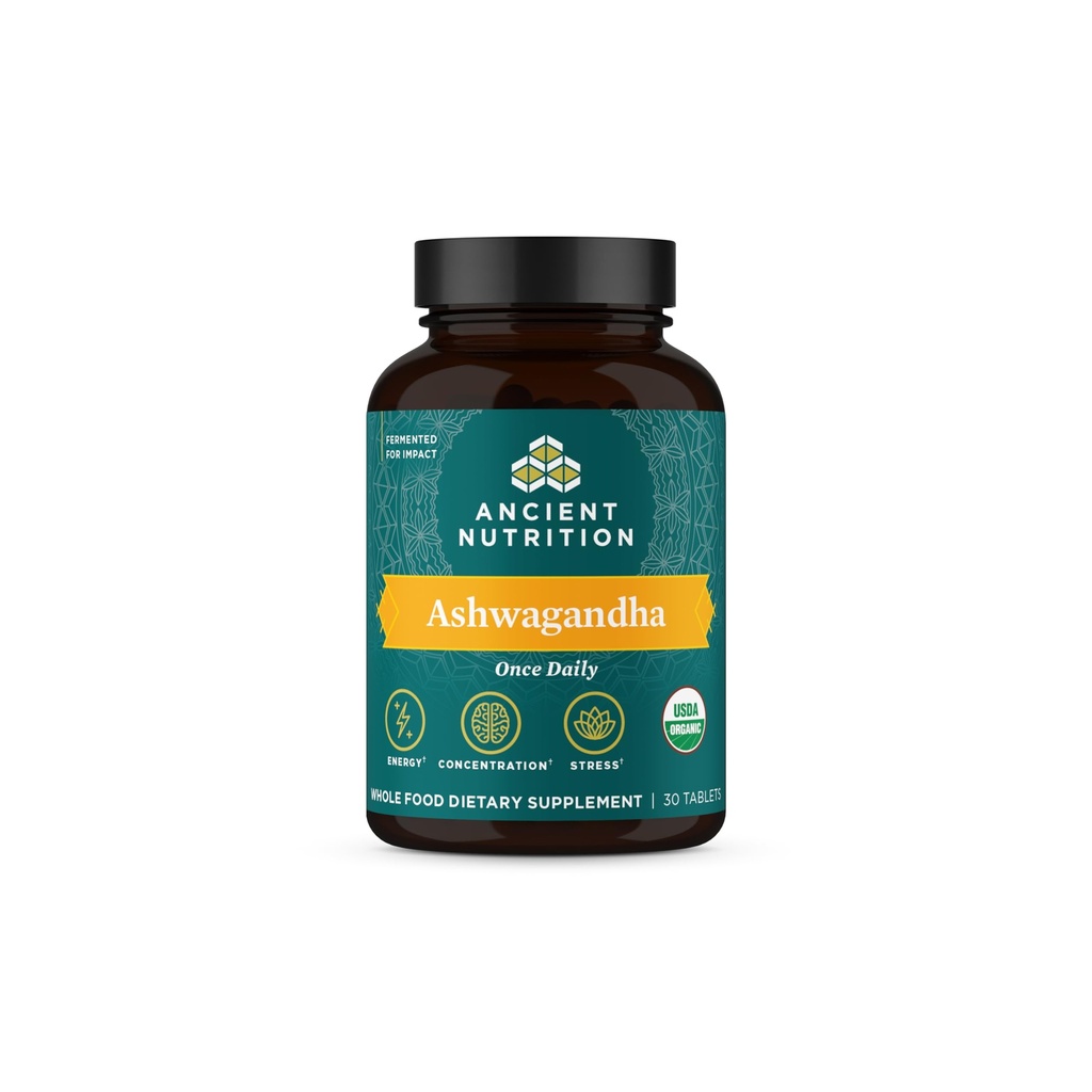 La antigua nutrición Ashwagandha Tablets, Stress Relief, Supports Energy, Mental Clarity and Concentration, Reduce la fatiga y la ansiedad, Paleo y Keto Friendly, 30 cápsulas