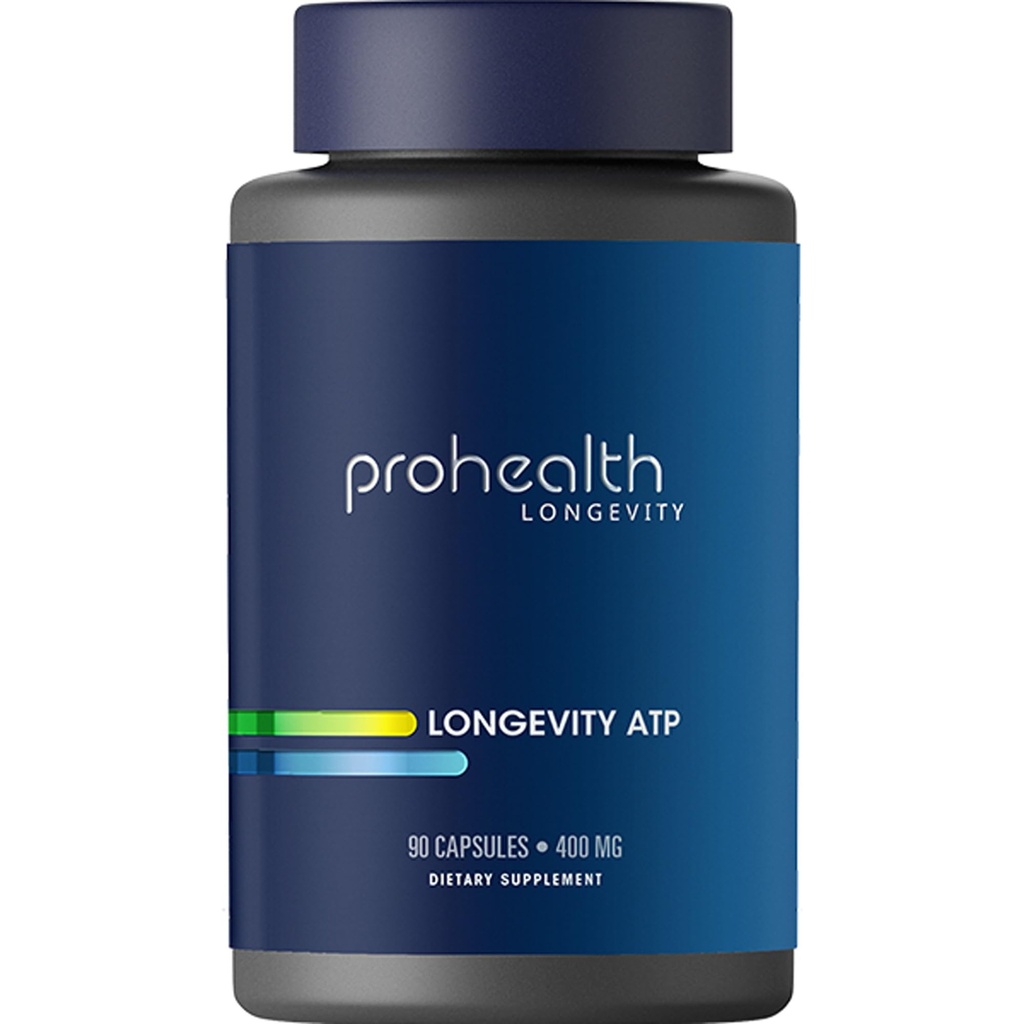 ProHealth Longevity ATP - 400 mg X 90 Servings, PeakATP Patented Pure ATP to Main Cellular Energy, Muscle Strength, and Cognitive Function, Supports Heart Health & Metabolic Efficiency