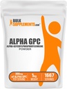 BulkSupplements.com Alpha GPC Powder - Suplementos de línea, Alpha GPC 300mg - Sin sabor, 600 mg por servicio, 1kg (2,2 libras) (Pack of 1)