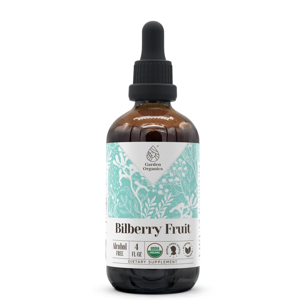 Fruta de Bilberry USDA Extracto Sin Alcohol Orgánica ← Suplemento dietético, Tintura de alta potencia  Made from Bilberry (Vaccinium Myrtillus) Fruta seca 4 oz