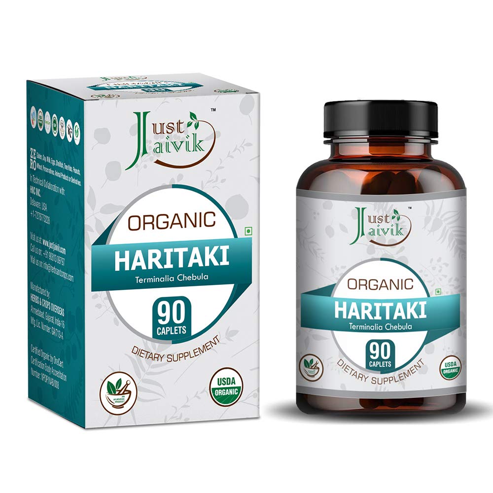 Just Jaivik Organic Haritaki (Terminalia Chebula) - 750mg (90 Tablets)