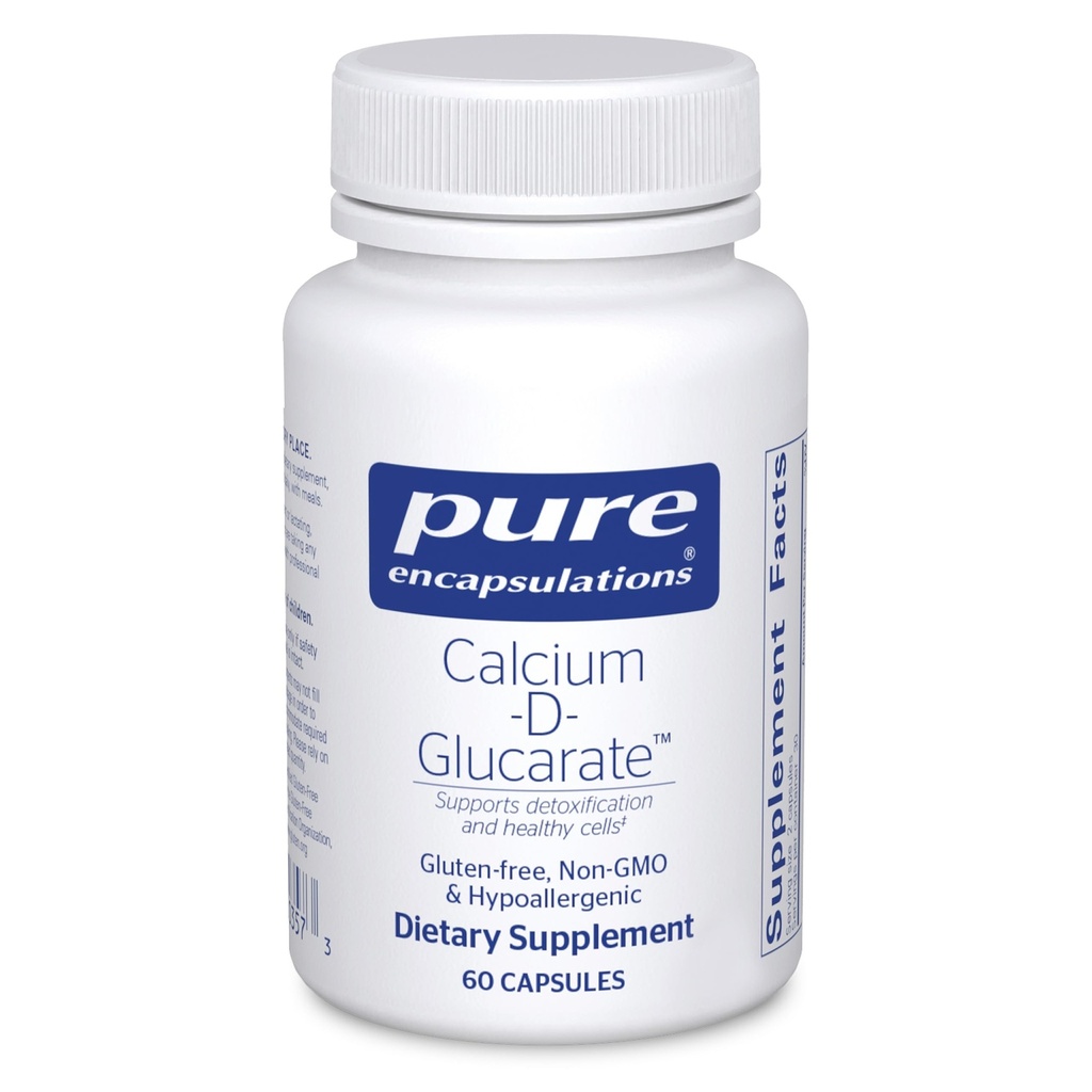 Pure Encapsulations Calcium-D-Glucarate ← Suplemento para apoyar la salud celular en el hígado, los pulmones, el pecho y el colon* Ø 60 Capsules