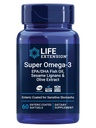Extensión de vida Super Omega-3 EPA/DHA Fish Oil, Sesame Lignans & Olive Extract – Heart Health, Brain Health, Inflammation Health Support, Gluten-Free, Enteric-Coated, Non-GMO, 60 Softgels