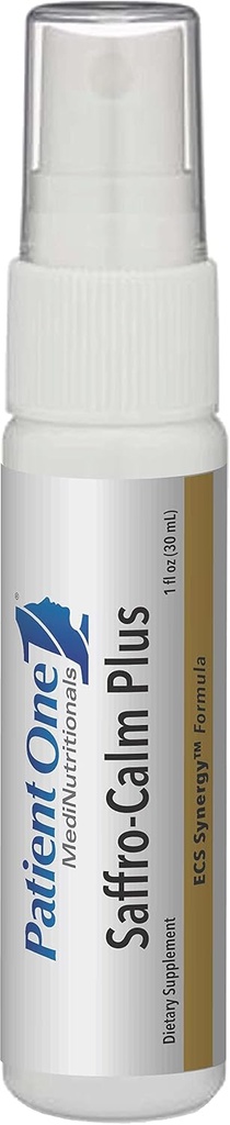 Pacientes One Saffro-Calm Plus ← Oral Spray Suplemento de apoyo Positivo Mood and Healthy Stress Response* Silencio con Saffron y Echinacea TEN 1 fl oz