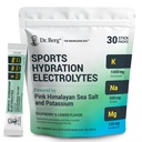 Dr. Berg Sports Hydration Electrolytes Powder w/More Salt (Pink Himalayan) - 30 Keto Electrolytes Powder Packets w/a Delicious Salty Raspberry & Lemon Flavor - Incluye 1000 mg de Potasio