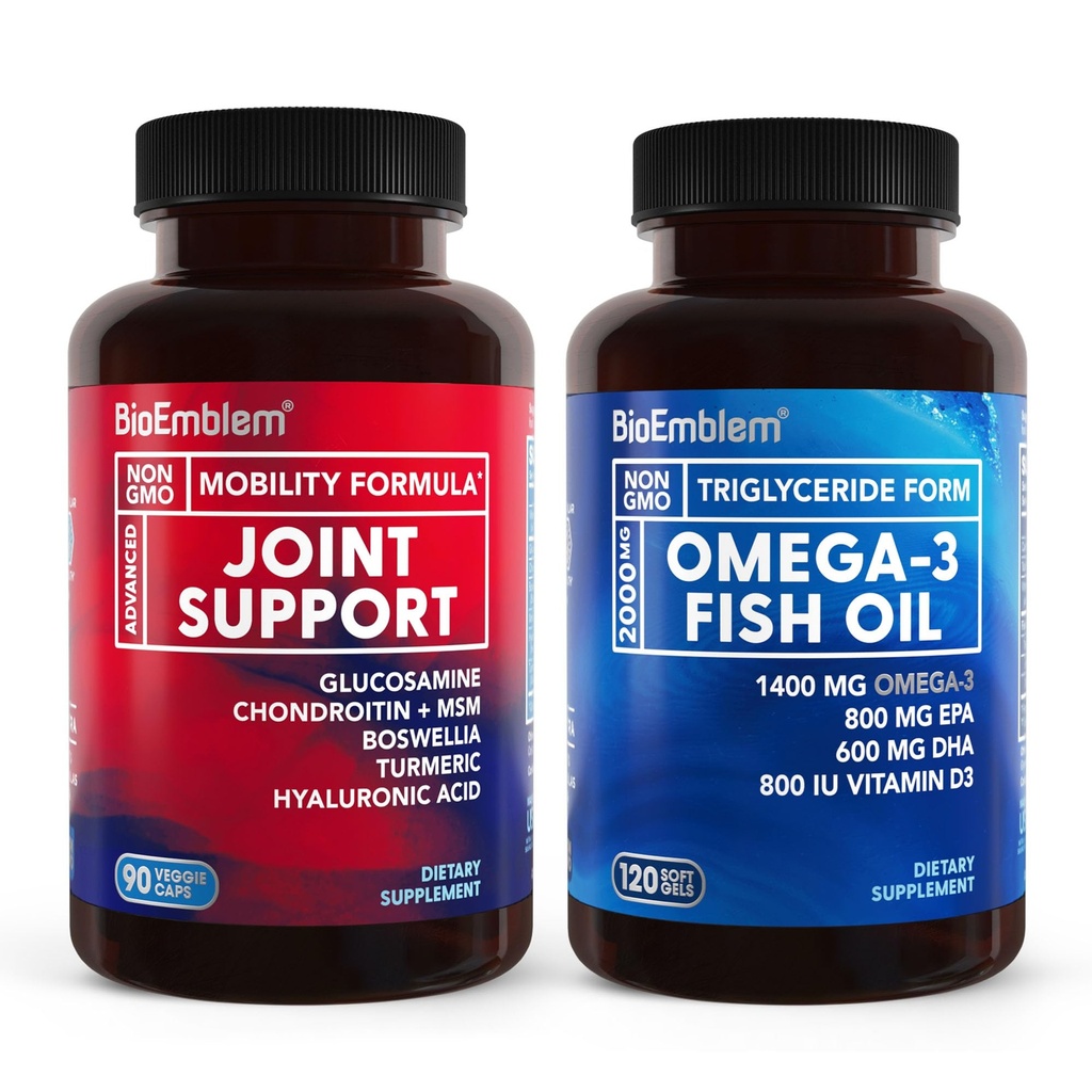 BioEmblem Omega-3 Fish Oil 2000mg y soporte conjunto