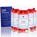 Relumins L Glutathione Suplemento Complejo - Reducido Glutathione 1000mg con ácido lipoico alfa &amp; rosa cápsulas HIPS para la piel nutrida " Smoother, 60 caps x 5 botellas