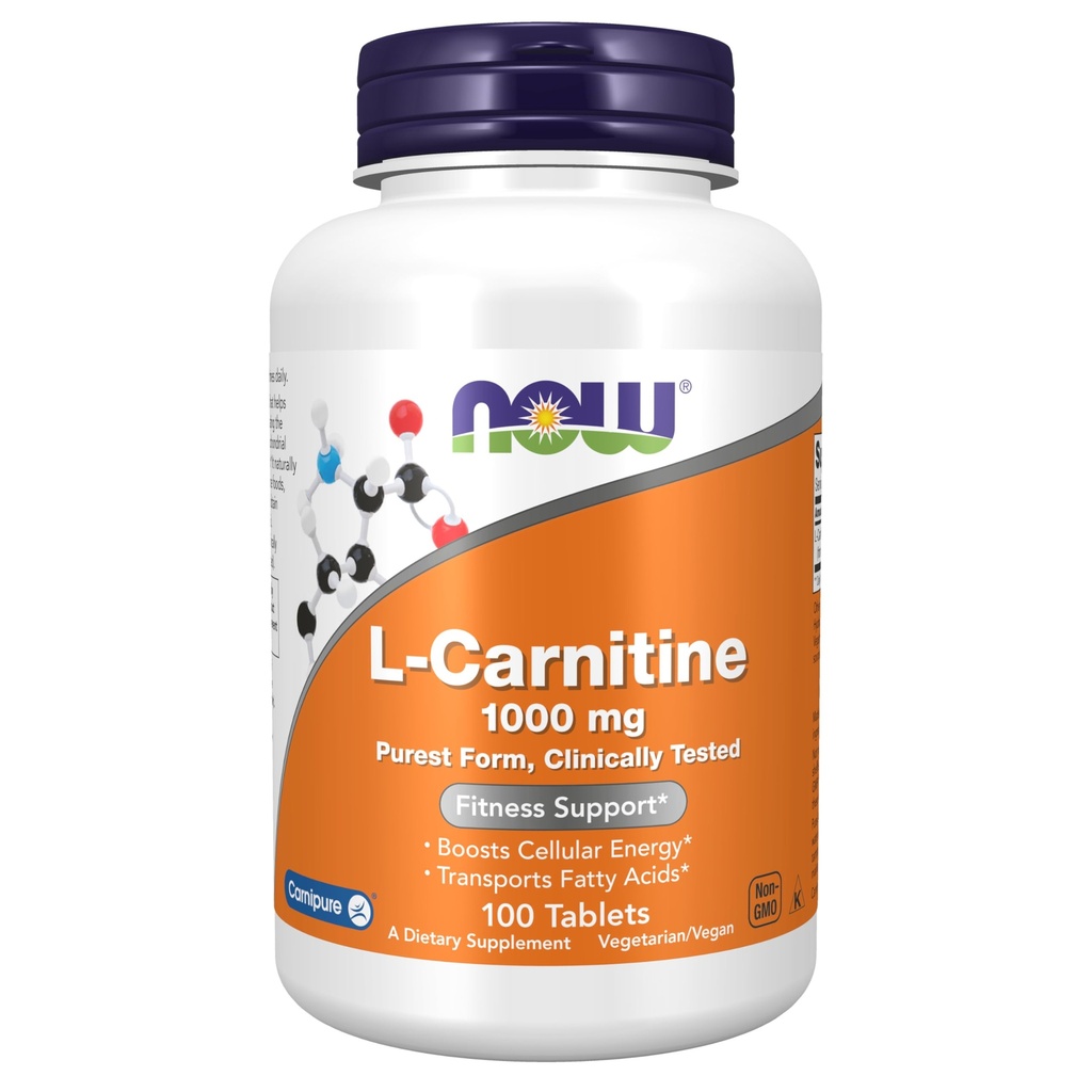 Ahora Alimentos: L-Carnitina Fitness Soporte 1000mg, 100 fichas