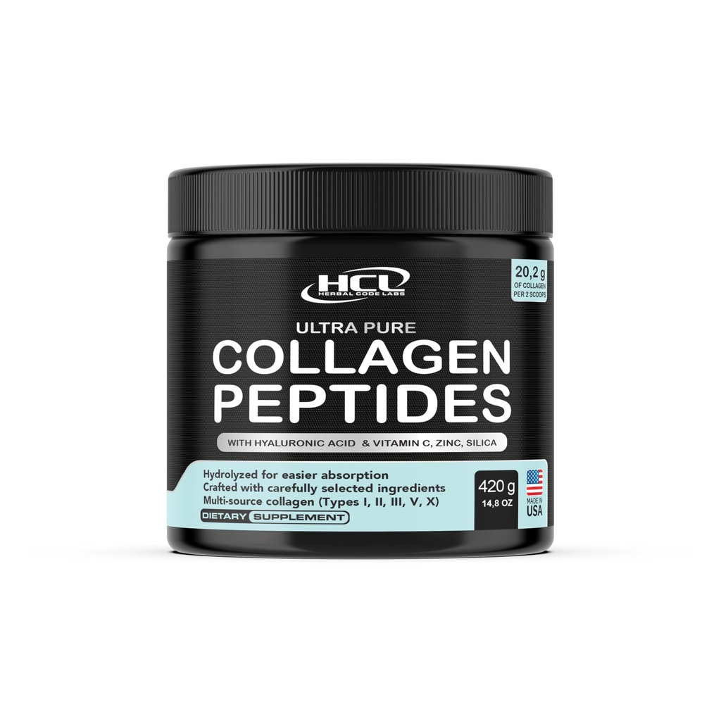 Péptidos de colágeno Polvo con vitamina C & ácido hialurónico - de fuentes ecológicas más limpias " Super alta absorción - Multi hidrolizado Tipo I, II, III, V, X - Suplemento de pelo de piel hechos en EE.UU.