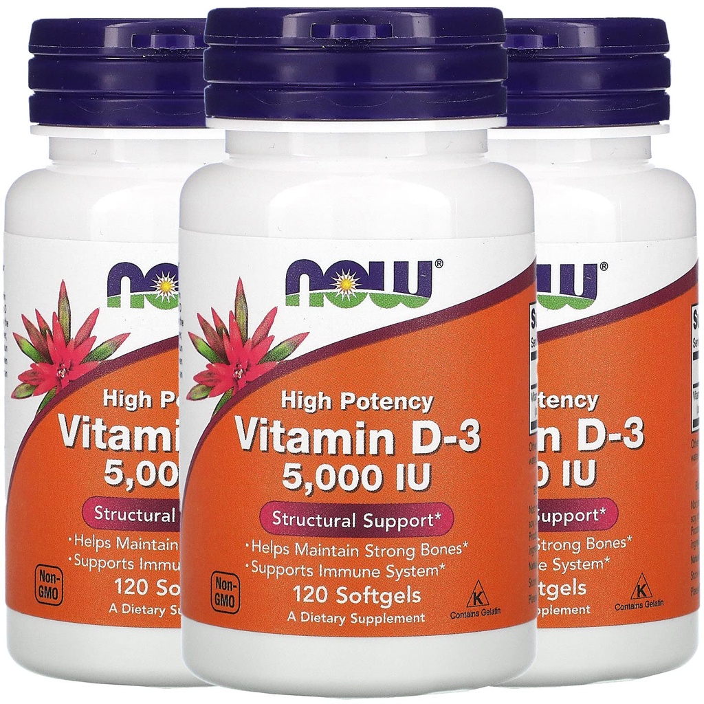 AHORA Vitamina D-3 5,000 UI,120 Softgels