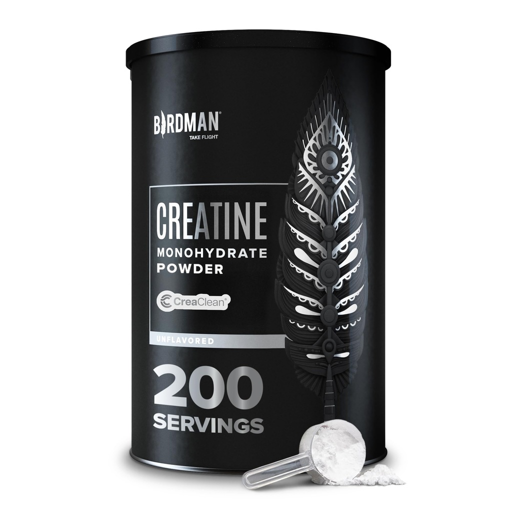 BIRDMAN Micronized Creatine Monohydrate Powder, Muscle Recovery, Caffeine Free, Creatine Pre Workout, Vegan, Post Workout, Gluten Free, Sugar Free ← 200 Servings (5 Grams Every)  durable 2.2lb.