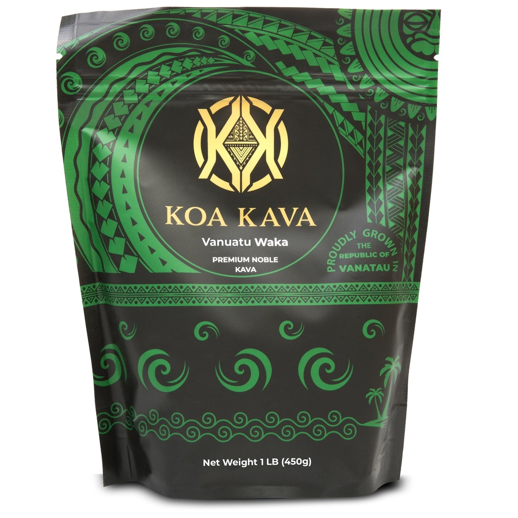 Vanuatu Koa Kava Kava Powder - Premium Noble Waka Kava Tea hecho de Postes Laterales en Vanuatu para la relajación auténtica. 1 bolsa de libras