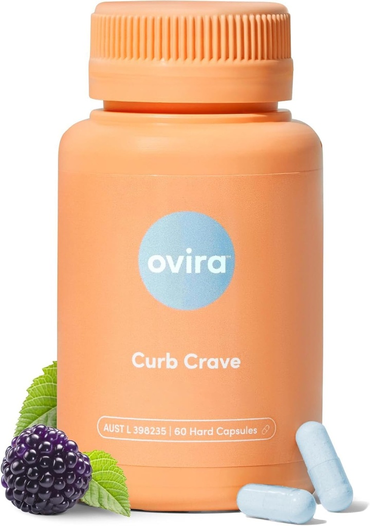 Ovira Curb Cravings Supplements - Contiene CHRONOBLOCK, Energy Support Capsules, Suplementos Nutricionales para Hombres &amp; Mujeres, Chromium-100mg