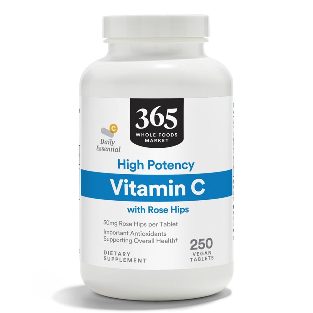 365 por Whole Foods Market, High Potency Vitamin C con Rose Hips, Vegan, 250 Tablets