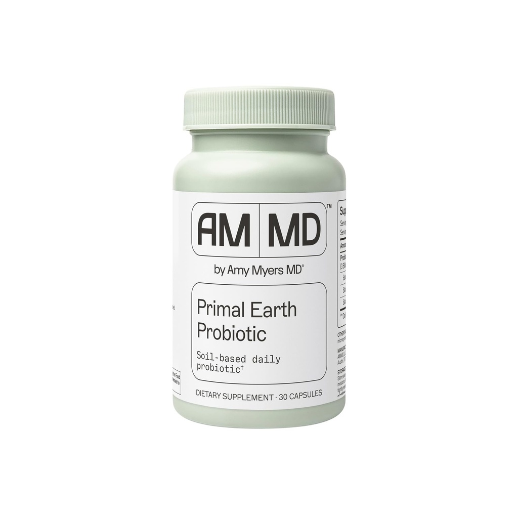 Amy Myers MD Primal Earth Probiotic - Digestive & Immune Support Supplement - Soil-Based Probiotic - Gluten-Free & Non-Dairy - Paleo-Friendly Adult Health Supplement - 30 Capsules