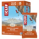 CLIF BAR - Bares de proteína de energía - Crunchy Mantequilla de maní - Hecho con avena orgánica - Bares de energía - No GMO - (15 Pack)