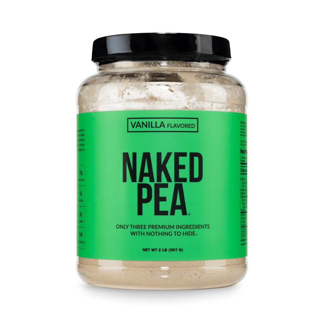 NAKED Vanilla Pea Protein Isolate from North American Farms, Only 3 Ingredients, Vanilla Vegan Protein, NSF Certified, Gluten-Free, Soy Free, GMO Free - 2LB