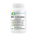 B6 Complejo Vegan Vitamina B6, B9 Folate, B12 Metilcobalamina Apoyo Cardiovascular, Neuromuscular, Nervous System, Homocysteine, Energy, Blood Cell & Bone Health 100 Caps