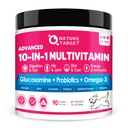 NATURE TARGET Dog Vitamins Powder, Probiotics & Digestive Enzymes for Gut Health, Glucosamine " Chondroitin " Omega 3, Suplemento completo para Homemade Dog Food, Joint " Skin " Immune Support