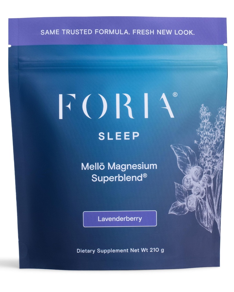mellö Magnesium Supplement Superblend Powder - Magnesium Glycinate with L-Theanine, GABA, and 70 Trace Minerals - Supports Sleep, Relax, Balanced Energy - Lavenderberry Flavor, 30 Servings