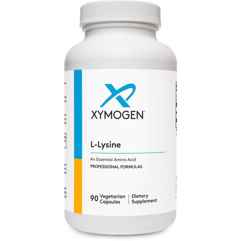 XYMOGEN L-Lysine 1000mg capsules - Suplemento Amino Acid para apoyar la síntesis de Collagen, proporciona equilibrio a una alta ingesta de Arginina (90 cápsulas)