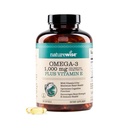 NatureWise Extra-Strength Omega 3 Fish Oil Suplemento - 1000mg por Serving - 600 EPA &amp; 400 DHA y Vitamina E - Apoyo para la salud del corazón y del cerebro - Lemon Flavor, GMO-Free - 180 Softgels[3-Month Supply]