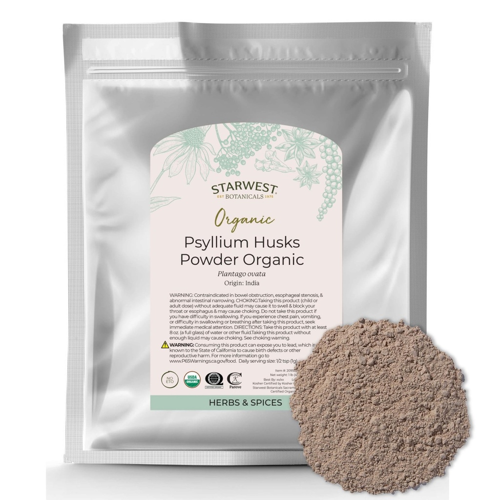 Botánicos de Starwest Psyllium Husk Powder, 1 libra