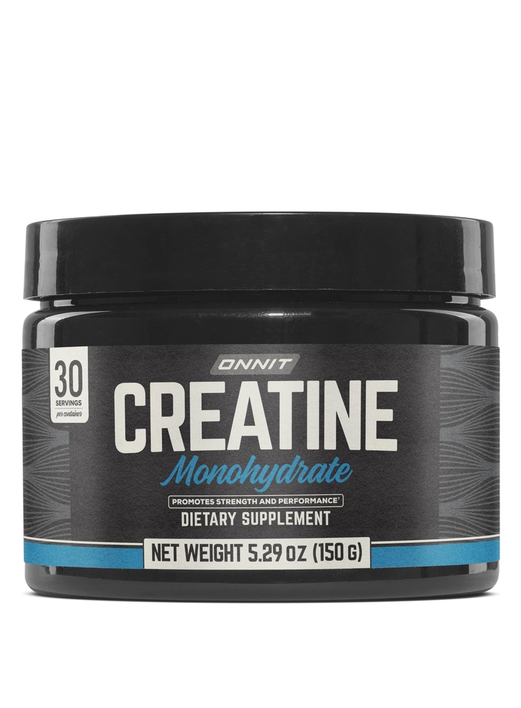 Pólvora de Monohidrato de Cretina ONNIT, IGEN(TM) No GMO testado 5g Cretina Premium para Masa de Fuerza muscular, Poder y Lean, apoya la salud cerebral, energía celular cerebral, sin sabor, 30 Servimientos, 5.29 oz