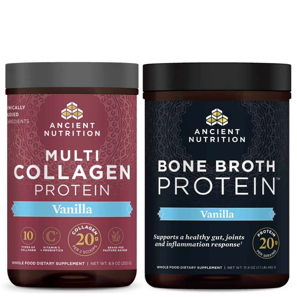 Antigua Nutrición Multi Collagen Protein Polvo, Vainilla, 24 Servimientos + Bono Broth Protein Polvo, Vainilla, 20 Servimientos