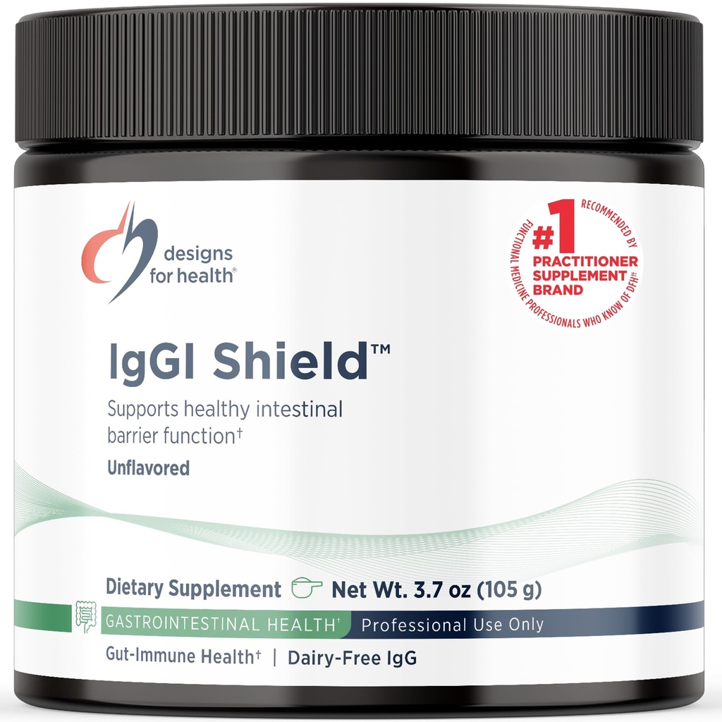 Designs for Health IgGI Shield Powder - Dairy-Free Imunoglobulin IgG Supplement, SBI with N-Acetyl-Glucosamine - Supports Healthy Intestinal Barrier Function (3.7oz / 30 Servings)