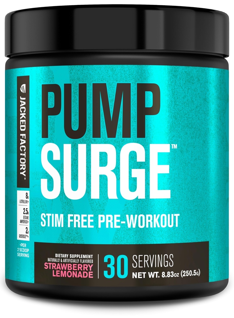 Caffeine Free Pre Workout para Hombres &amp; Mujeres - Booster Nootropic &amp; Stim Free Pre Workout - Bombas intensas, Enhanced Focus - 30 Servimientos, Strawberry Lemonade