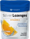 Lozenges de Plata con Vitamina C - Premium Nano Plata 60 PPM Colloidal Plata, Miel Orgánica y Vitamina C Suplemento Mineral gotas para soportar el sistema inmunológico, Soothe Cough & Throat - 24 Orange Lozenges