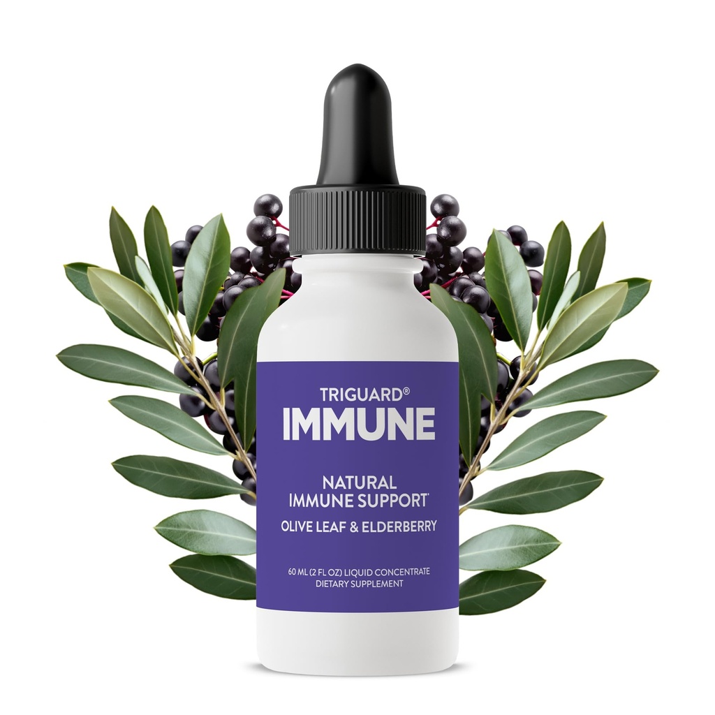 Triguard Plus Concentrate ← Colloidal Silver, Sambucus Elderberry Extract &amp; Olive Leaf Extract, 3-in-1 Liquid Immune Support ← Powerful Immune System Booster ← Great Taste - 3.4oz / 100ml, Made in USA
