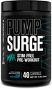 Bomba de fábrica de Jacked Max Stim Free Pre Workout - Caffeine de alto rendimiento libre Pre Workout con L-Citrulline, N03-T Arginine Nitrate & Glutathione - 40 Servings, Blue Raspberry
