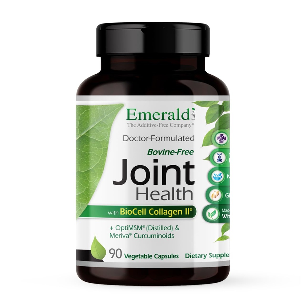 EMERALD LABS Joint Health - Biocell II Collagen, OptiMSM, Glucosamine, Meriva Turmeric Curcuminoids &amp; More - Joint Health, Mobility & Flexibility Support* - 90 Vegetable Capsules (30-Day Supply)