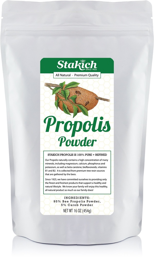 Stakich Bee Propolis Powder - All Natural- 1 libra (16 onzas)
