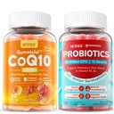 NEVISS CoQ10-250mg gratis de azúcar / 500mg Gummies rellenos + azúcar Probióticos gratis Gummies