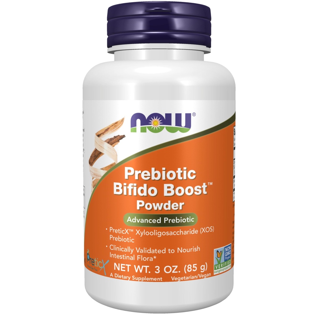 AHORA Alimentos Suplementos, Prebiótico Bifido Boost con PreticXTM Xylooligosaccharide (XOS) Prebiótico, Polvo, 3-Once