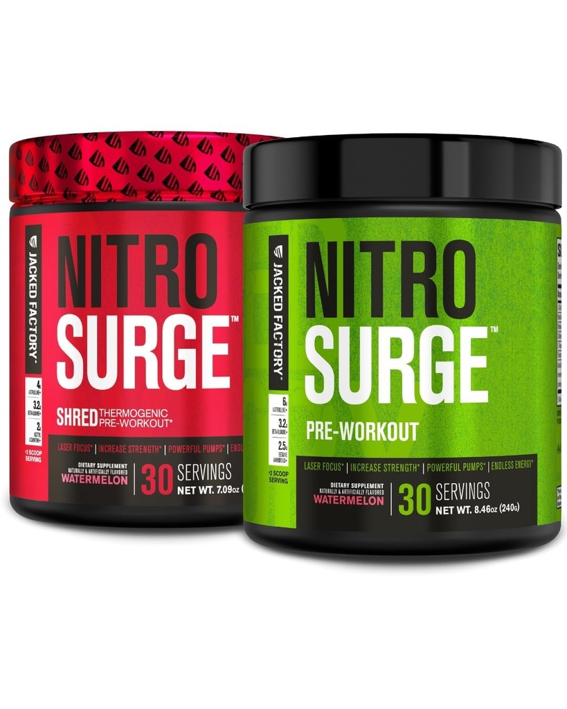Nitrocirugía de la fábrica de Jacked Terogénico Pre-Workout en sandía & sandía Nitrosurge Pre-Workout para hombres y mujeres