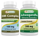 Mejores Naturales DIM Suplemento 100 mg " Ashwagandha Extracto 500 mg