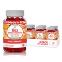 Vitamina B12 Gummies para adultos - Tastiest Proprietary Formula - 3000mcg Methyl B-12 High Absorption Energy Gummies - No GMO Vegan Vit B12 - Chewable B 12 para el soporte energético y la salud de los huesos - 6 Pack