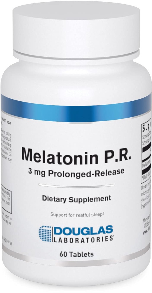 Douglas Laboratories Melatonin Prolonged Release - 3 mg Melatonina - Suplemento de Apoyo al sueño - Para la Saldo hormonal, Relajación, Antioxidantes &amp; Sistema Inmunitario* - 60 Tabletas